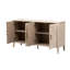 Armoire distinctive en placage de sapin avec structure robuste à cinq pieds et portes arrondies uniques pour un rangement élégant-1490877728