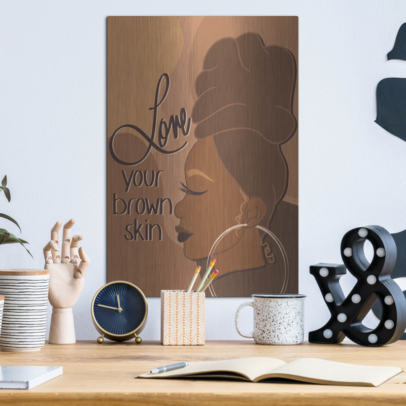  «Brown Wrap» par Marlee Ash Calligraphy & Design, art mural en métal, 12 po x 16 po, H 16 po x l 12 po