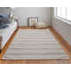 Perci Striped Handwoven Flatweave Area Rug in Rust Orange/Beige