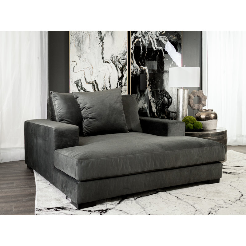 Chaise et demi en polyester ST James, Gris anthracite