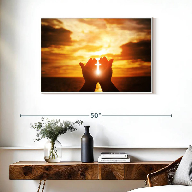 Religion, Cadre flottant blanc, 37 po x 25 po