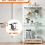 Vitrine multifonctionnelle en verre à 2 portes avec 13 lumières DEL de couleur, 4 tablettes et grands tiroirs pour la chambre à coucher, la salle à manger-120265573
