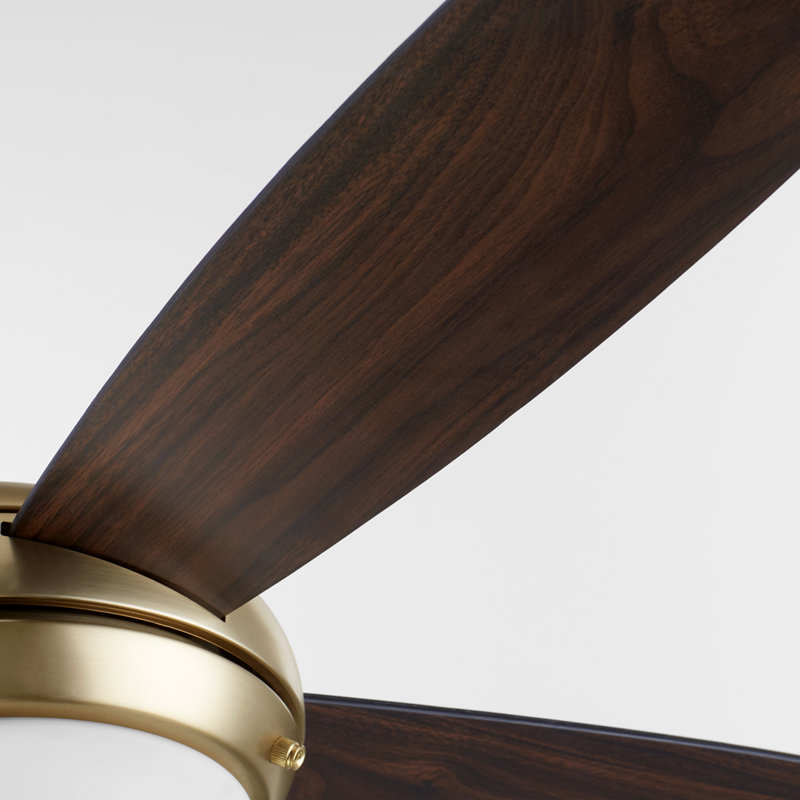 Laderrian 60'' Ceiling Fan with LED Lights, Brass/Walnut