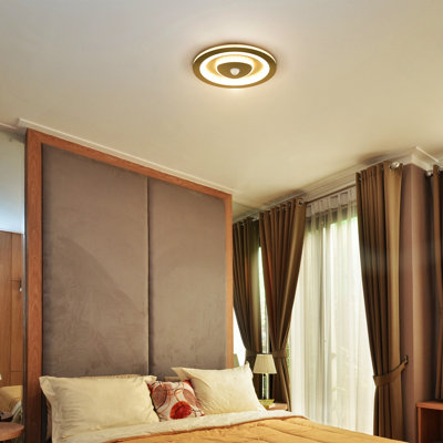 Luminaire de plafond rond à détecteur de mouvement à DEL doré - blanc naturel 4000 K, dôme d'intérieur, idéal pour l'éclairage de garde-robe, de couloir ou de garde-manger
