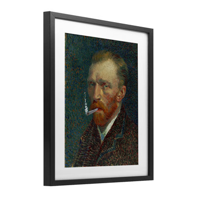 Van Gogh Portrait with Smoke Framed Print Under Glass, design by Masters Redux