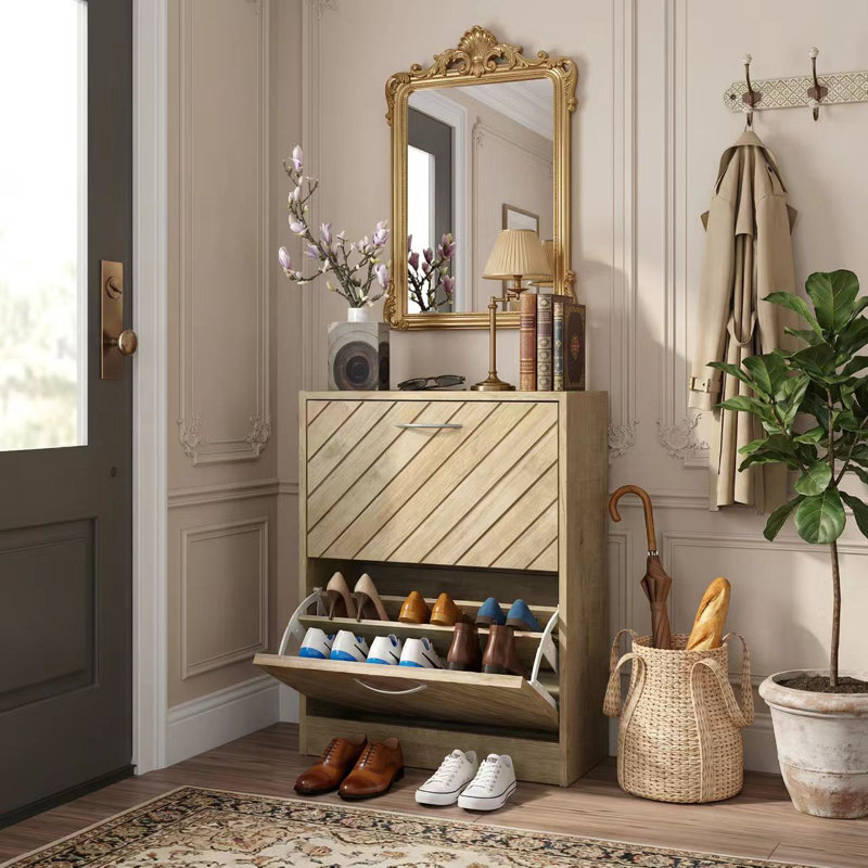 Armoire de rangement pour chaussures 8 paires, Brun