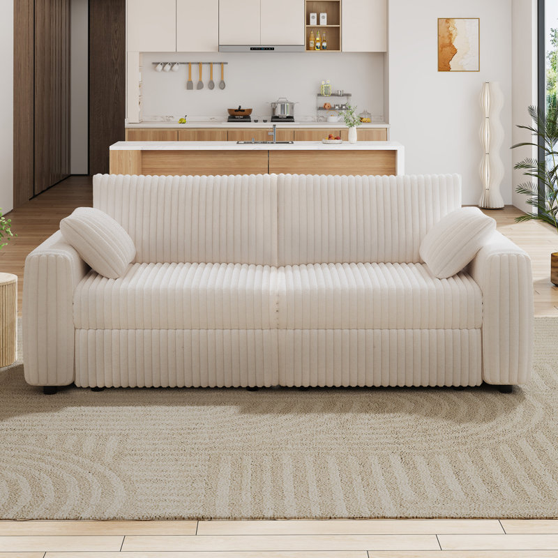 93" Extra Large Modular Sectional Sofa, Plush Corduroy Upholstery, Modern Oversized 2 Seat Loveseat Sectional Couch With Deep Seat, Tool-Free Assembly