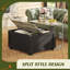 Table basse Farmhouse, table basse carrée 31,5 po avec couvercle rabattable et grand compartiment de rangement caché pour le salon-2103917654