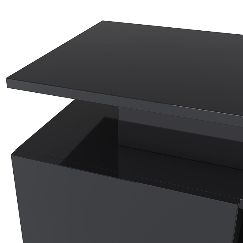 Meuble télé pour téléviseur de 75 po ou moins Zain, console télé, centre multimédia avec lumières DEL à changement de couleur