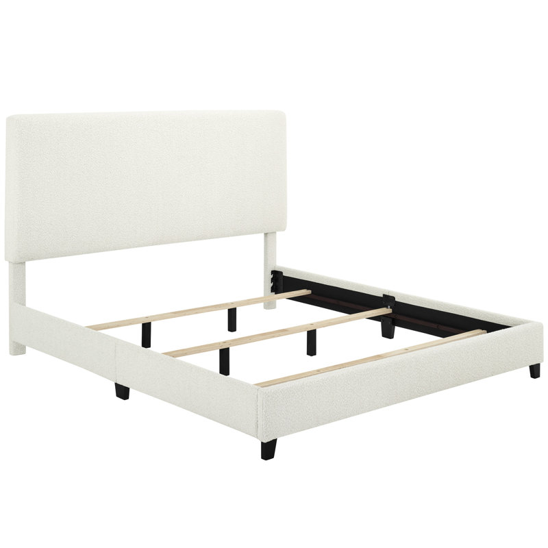 Très grand lit tapissier blanc Boucle pour une chambre à coucher moderne
