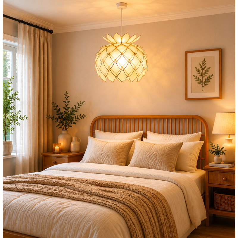 25 Shell Novelty Pendant Shade, Gold