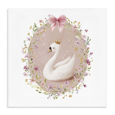 Queen Swan with Florals Canvas, design by Christine Simpson Art