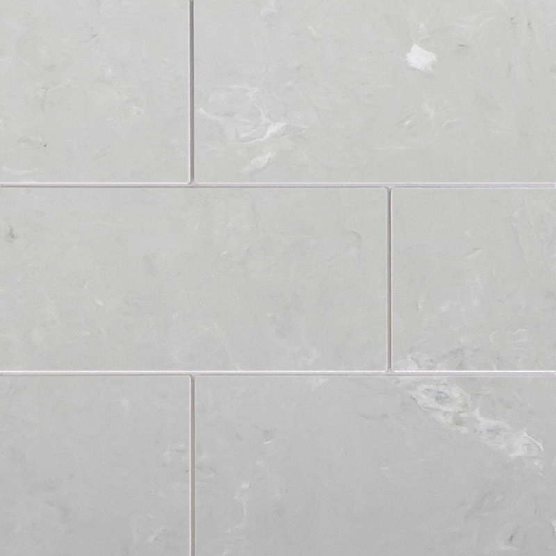 Lunar Gray 60'' x 96'' Solid Surface Subway Tile Shower Wall Kit