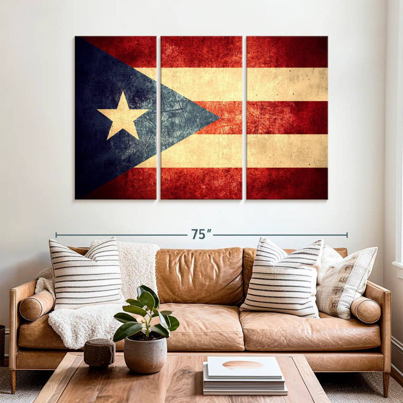 Borges Old Puerto Rican Flag, 42" H x 65" W