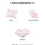 Lit double / grand avec édredon à motif cachemire floral romantique, 2 taies décoratives et coussins, édredon rose élégant / double, microfibre, coussin