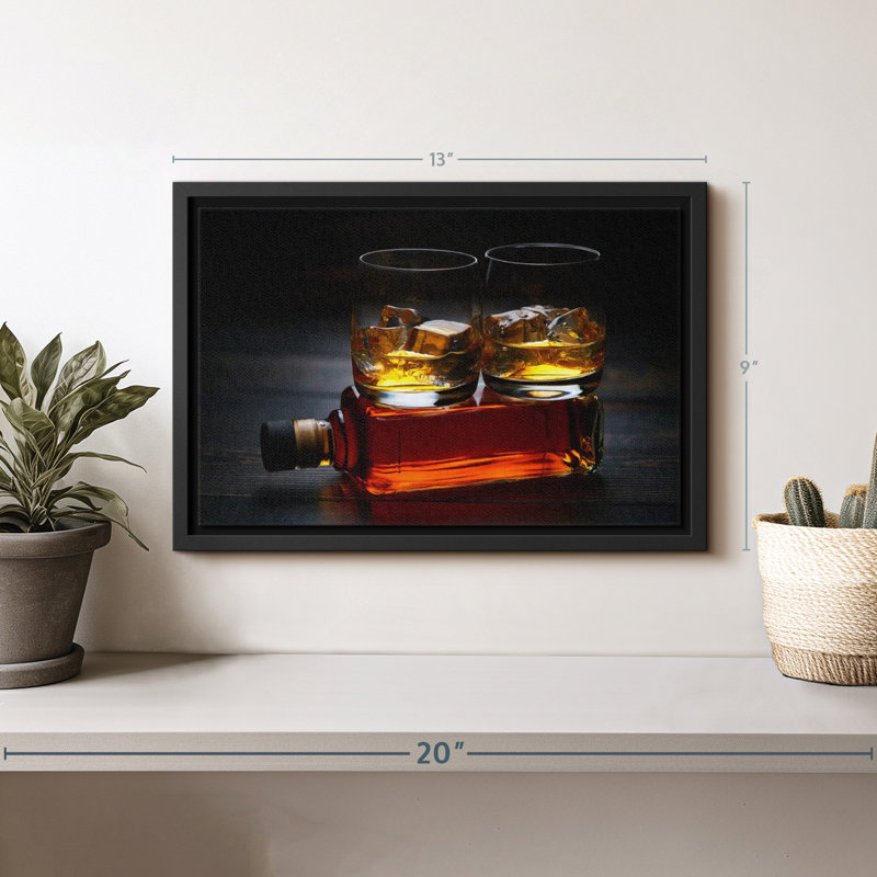 «Full Whiskey Bottle Canvas Print», H 9 po x l 13 po
