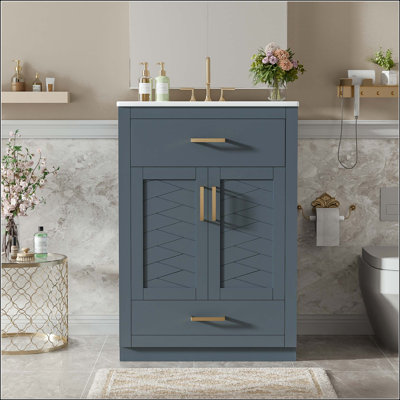 Meuble-lavabo de 24 po avec tiroirs basculants et pleine extension