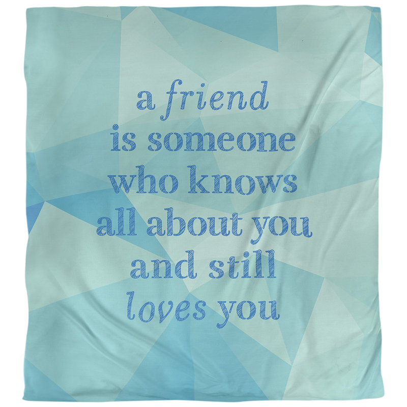 Housse de couette Love and Friendship Quote, Housse de couette pour très grand lit, Bleu zircon