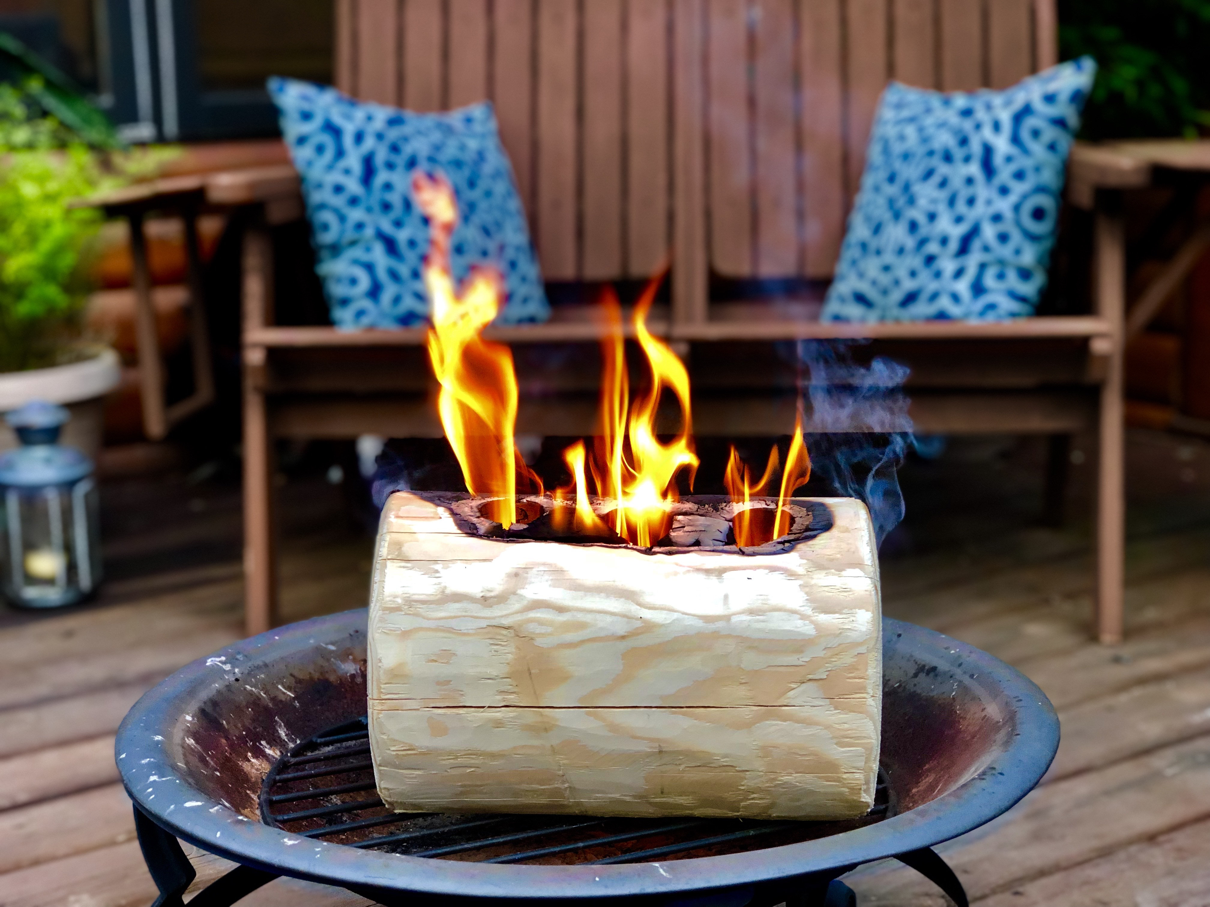 Timbertote Tripletorch One Log Campfire Fireplace Fire Wood Log With 3  Chimneys u0026 Reviews - Wayfair Canada