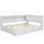 Lit plateforme simple en métal avec tête de lit en bois / option, pas de sommier tapissier, rangement disponible, assemblage facile, tête / accessoire moderne, pas nécessaire, sous le lit-491979504