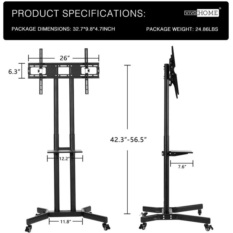 Vivohome Single Screen Floor Stand Mount