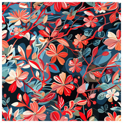 Édredon Vibrant Floral Illustration