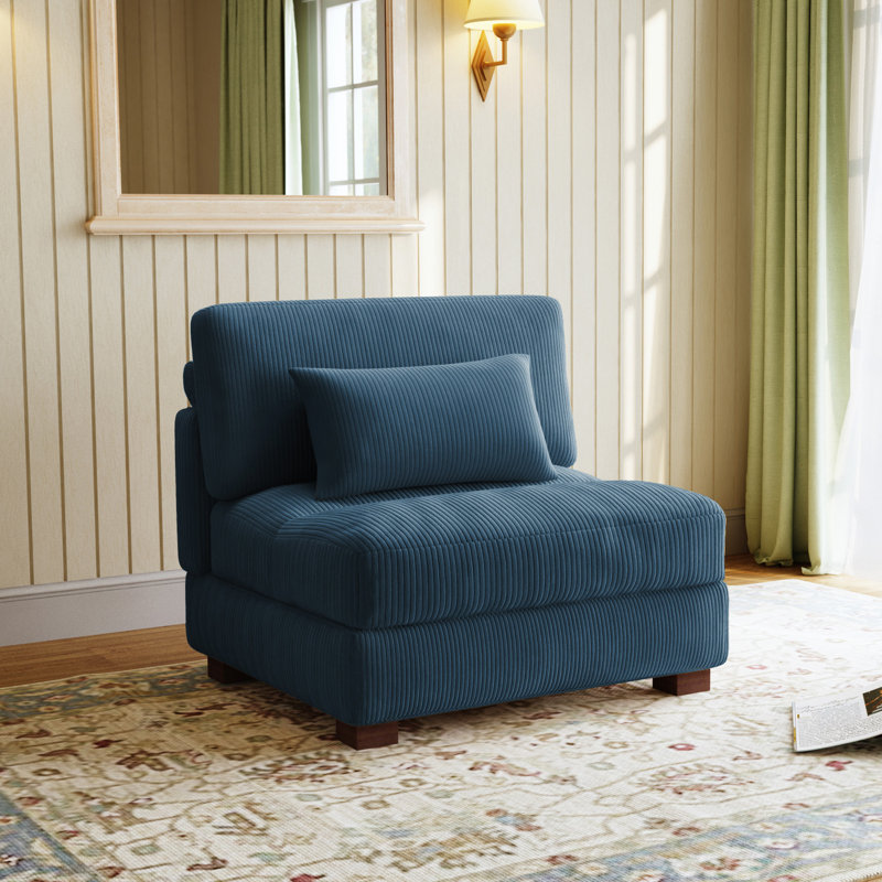 Upholstered Accent Chair, Navy