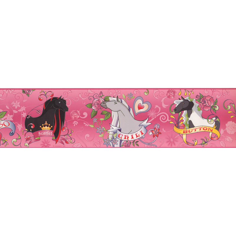 Caricature d'une bordure murale Horseland, Rouge
