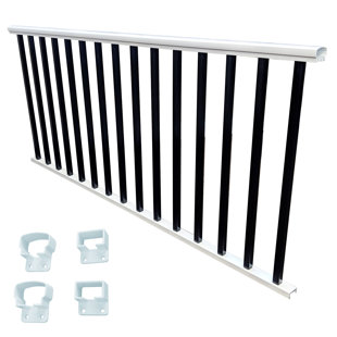 White/Hammered Black Metal Porch And Stair Railings
