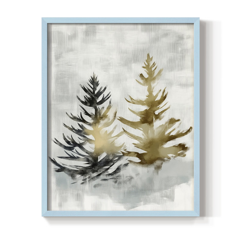 Reproduction encadrée - bois massif, H 15 po x l 12 po, Bleu