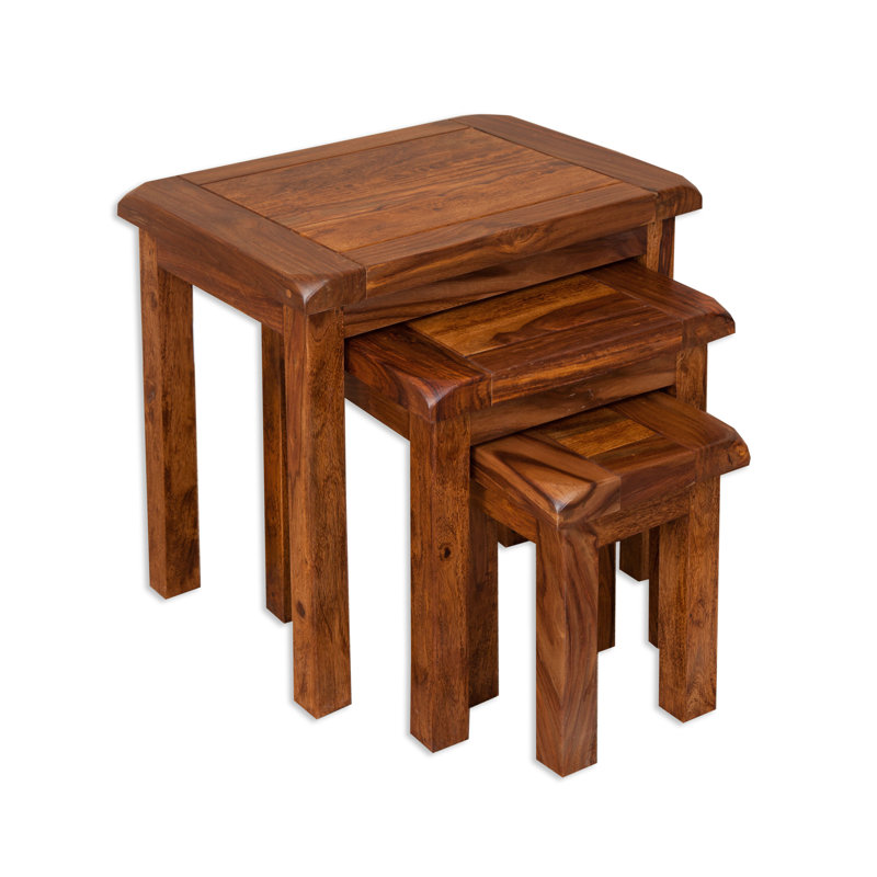 Shoreditch Solid Wood Nesting Tables, Brown