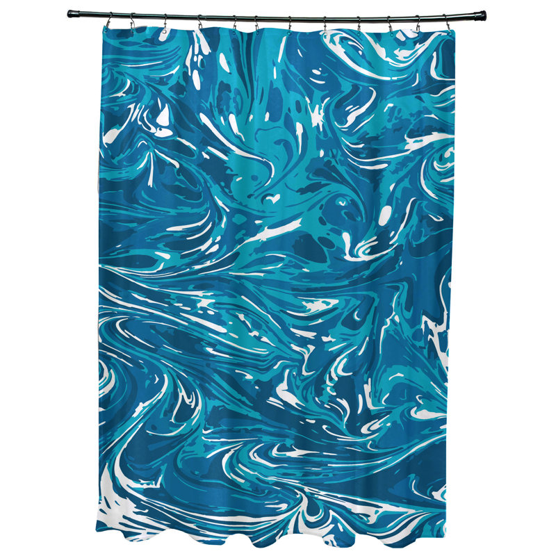 Rideau de douche Hashir, Bleu sarcelle