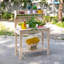 Table de travail en bois 39 po avec table de travail coulissante, plateau de table coulissant, tablette inférieure et tablette supérieure-1304926328