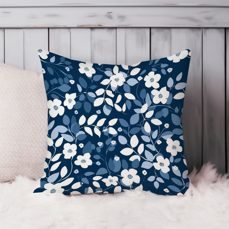Botanical Blue Flowers Floral Pattern XII, 20"H x 20"W