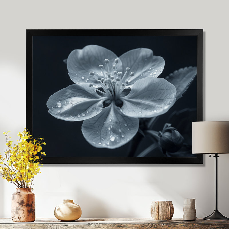 Genao - salon d'art mural en fleurs, Cadre simple noir, H 24 po x l 32 po