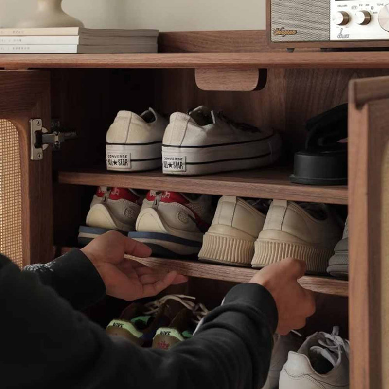 American-style home minimalist shoe cabinet, Walnut