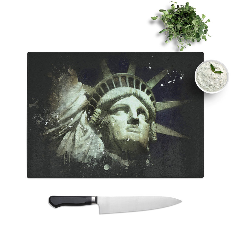 The Statue of Liberty Vol.2 Paint Splash Chopping Board, 28.5cm W x 39cm L