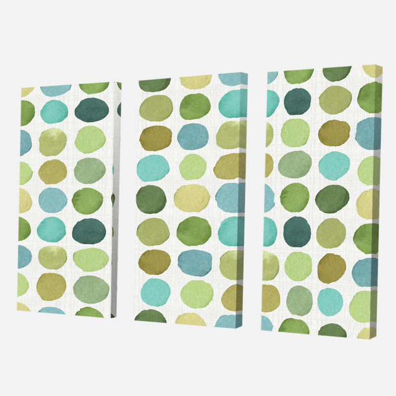 « geometric green circle i », reproduction d’image multi-pièces sur toile, H 28 po x l 36 po x P 1 po