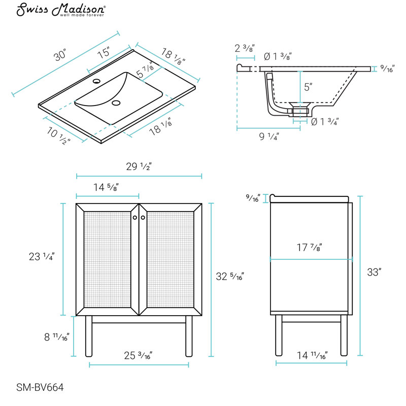 Oak Freestanding Bathroom Vanity with Sink Included