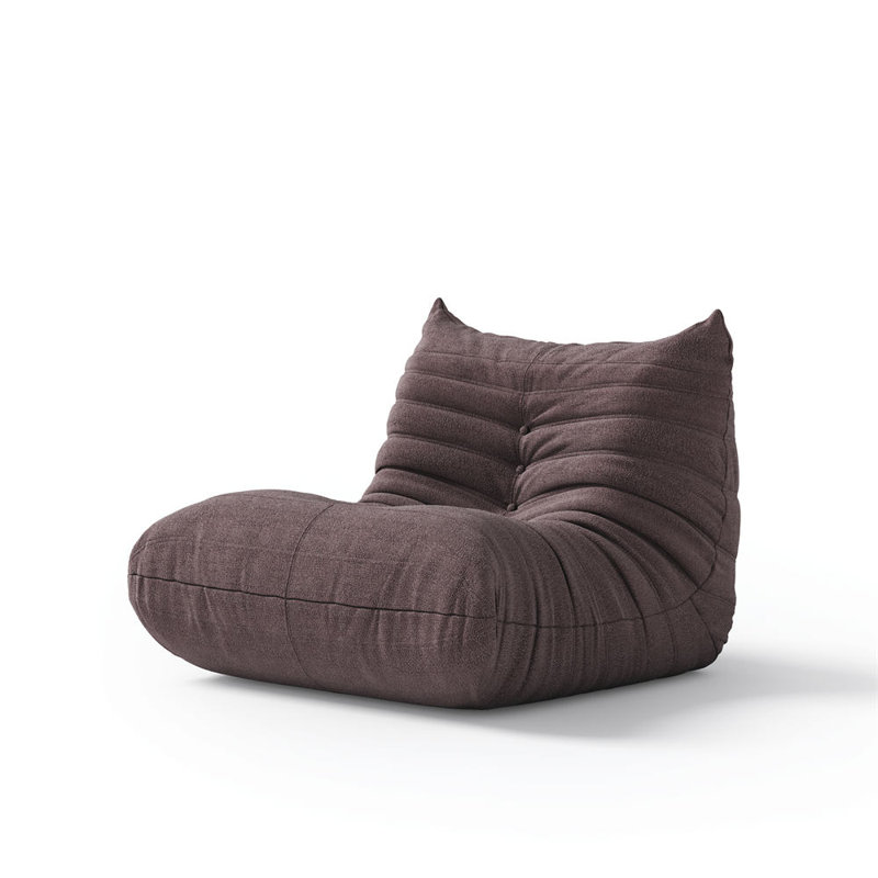 Abbie 34.2'' Sofa Lazy Sofa Bean Bag Chair Floor Sofa for Living Room Bedroom, Gray Boucle