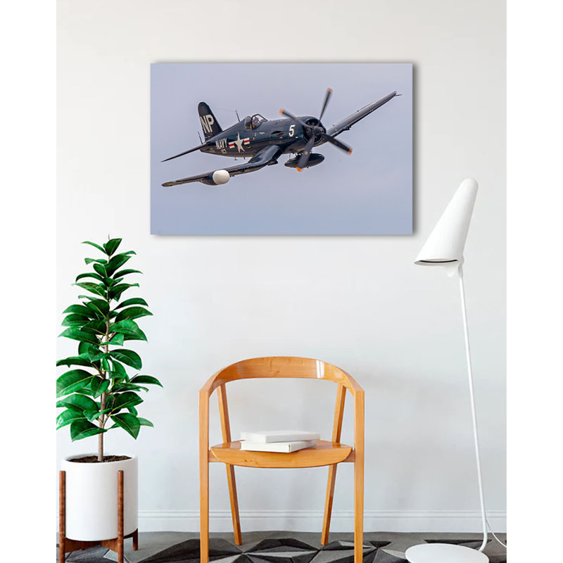 F-44, avion militaire en vol sur toile
