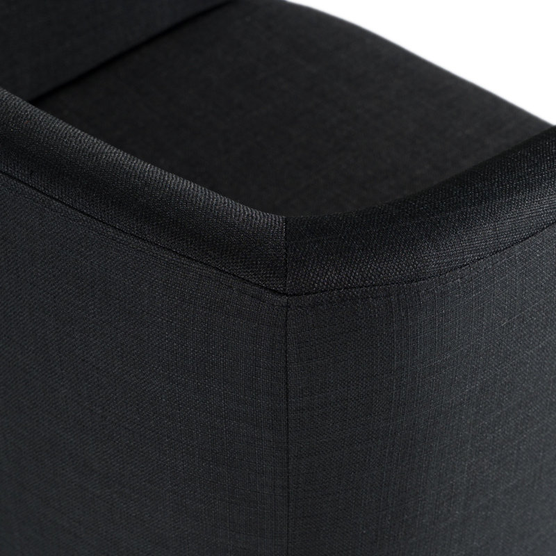 Chaise avec accoudoirs rembourrée noire Echo