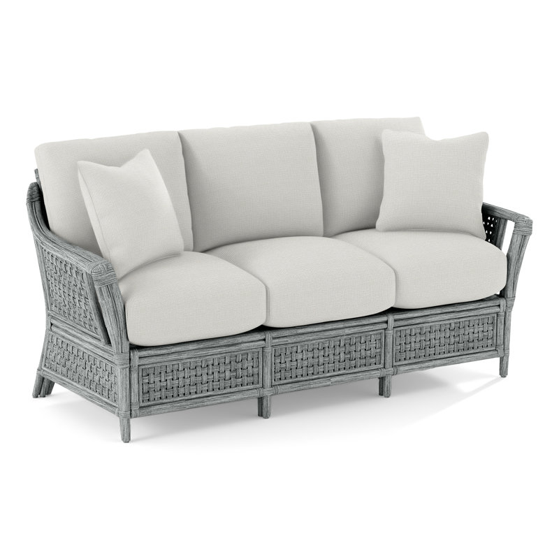 Boca Upholstered 78'' Sofa, Black Buffalo Check, Mushroom