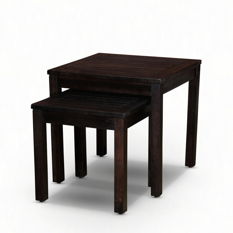Ensemble de 2 tables gigognes en eucalyptus