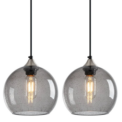 Dariyon 2 - Pack Single Pendant Lighting Modern Globe Pendant Light Fixtures for Kitchen Island Bedroom Living Dining Room
