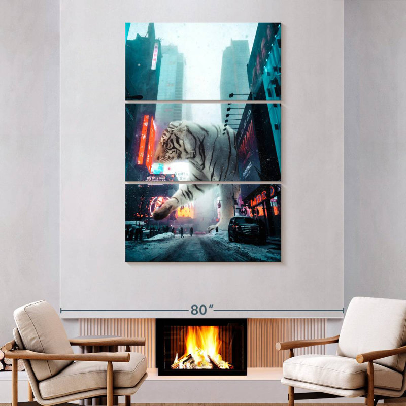 Brampt Tiger City, 74" H x 48" W