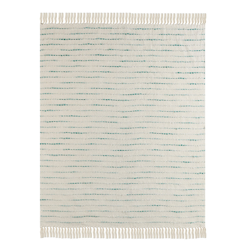 Jeté rayé en coton tissé