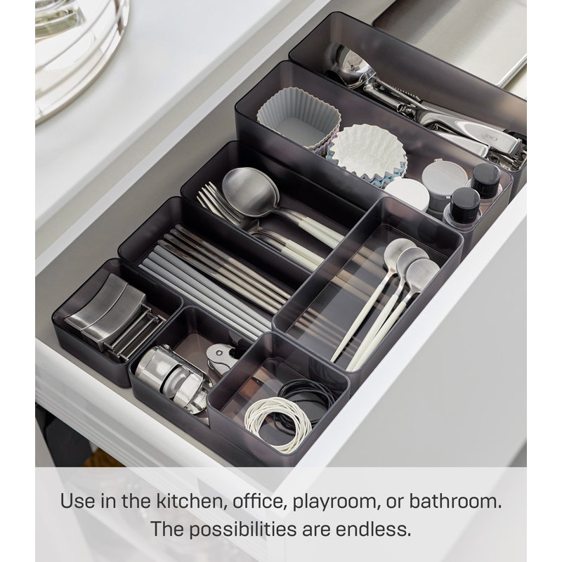 Yamazaki Home Stackable Organizers [Set Of 2] - Four Sizes, Large, Black