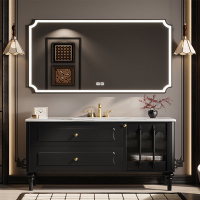 Light luxury retro bathroom cabinet