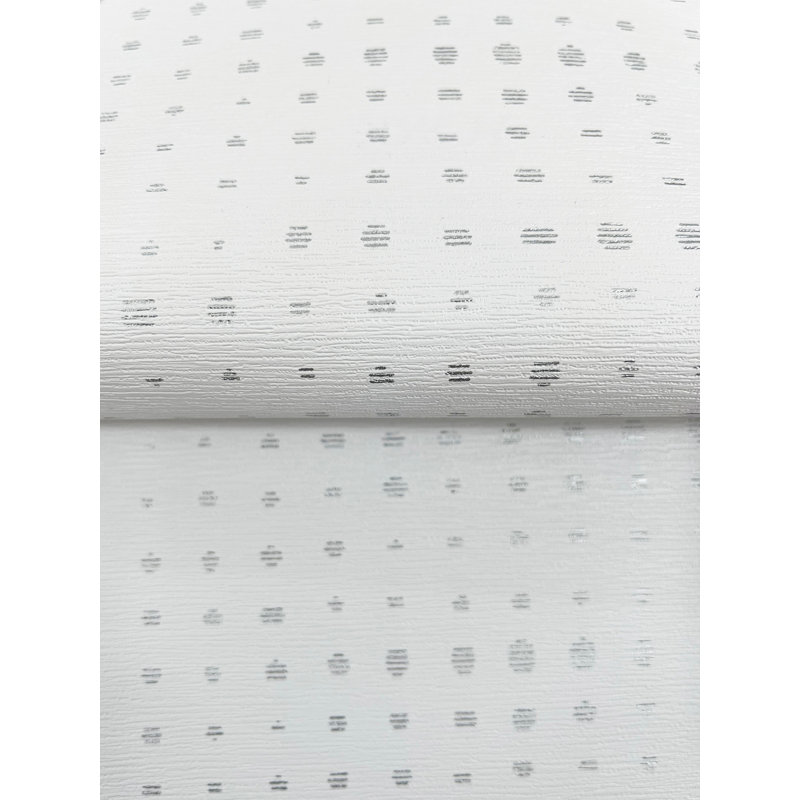 Papier peint à pois Brielle, Argent argent